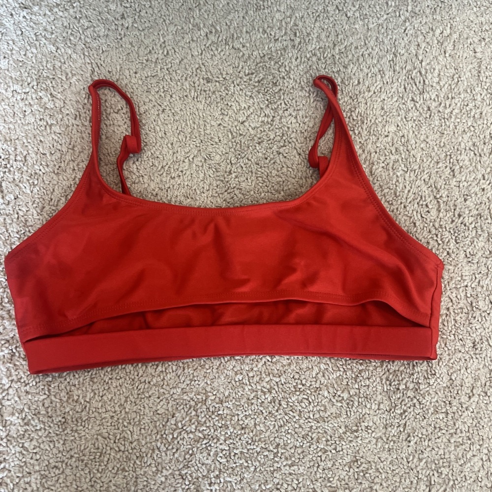 Red Ris-k Discovery Cutout Bikini Top Size large - Picture 2 of 6